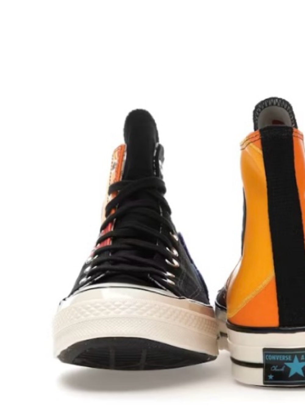 Black and Orange High-Top Men’s Canvas Sneakers